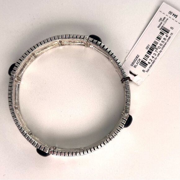 The Sak Black and Silver Tone Stretch Bracelet 2.5 inches NWT - Picture 2 of 4